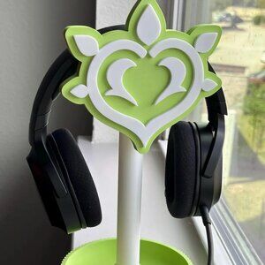 Dendro Headset Stand | Genshin Impact | Gamer Gift and Decor | Green Heart